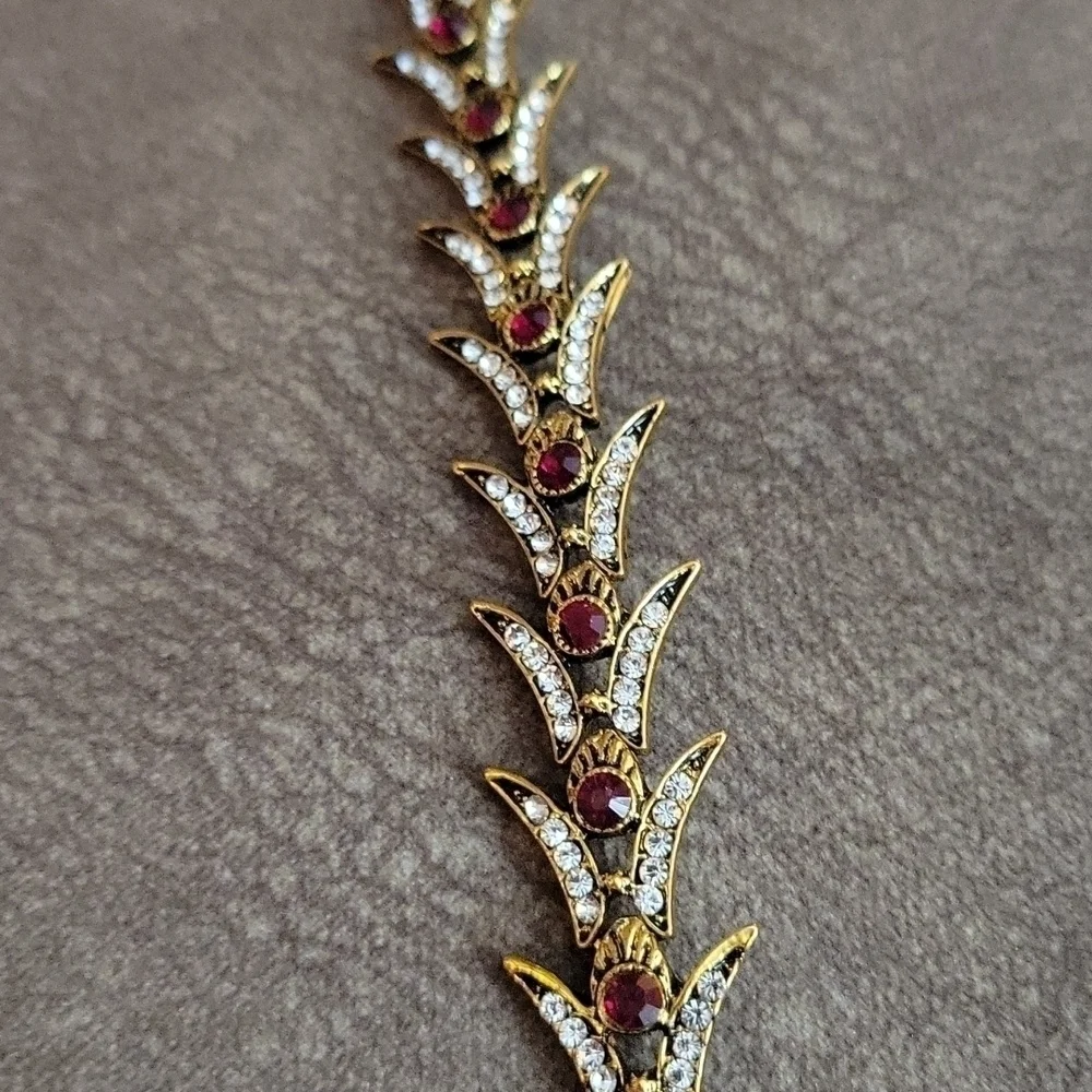 Antique Art Nouveau Crystal Fishtail Tennis Bracelet